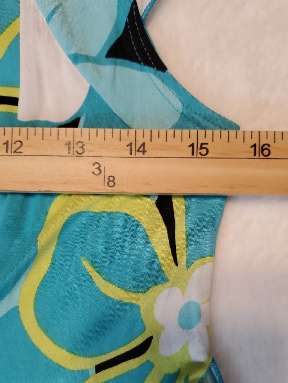 Floral Teal Blouse with Side Tie Flutter Short Sleeve Hawaiian